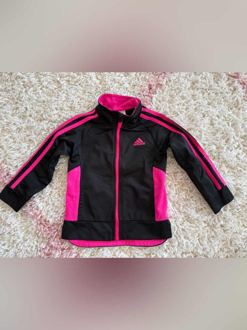 Toddler girl adidas Black and Hot Pink Girls Athletic Jacket 2T